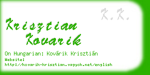 krisztian kovarik business card